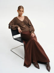 Wool-Blend V-Neck Sweater