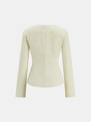 Metal Button Tweed Blazer