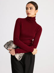 Reversible Turtleneck Wool Blend Sweater