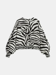Zebra Print Puff Sleeve Cardigan