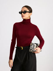 Reversible Turtleneck Wool Blend Sweater