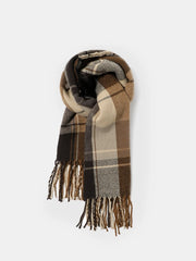 Plaid Fringed Winter Scarf