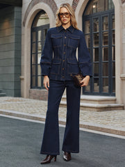 Contrast Stitching Denim Jacket