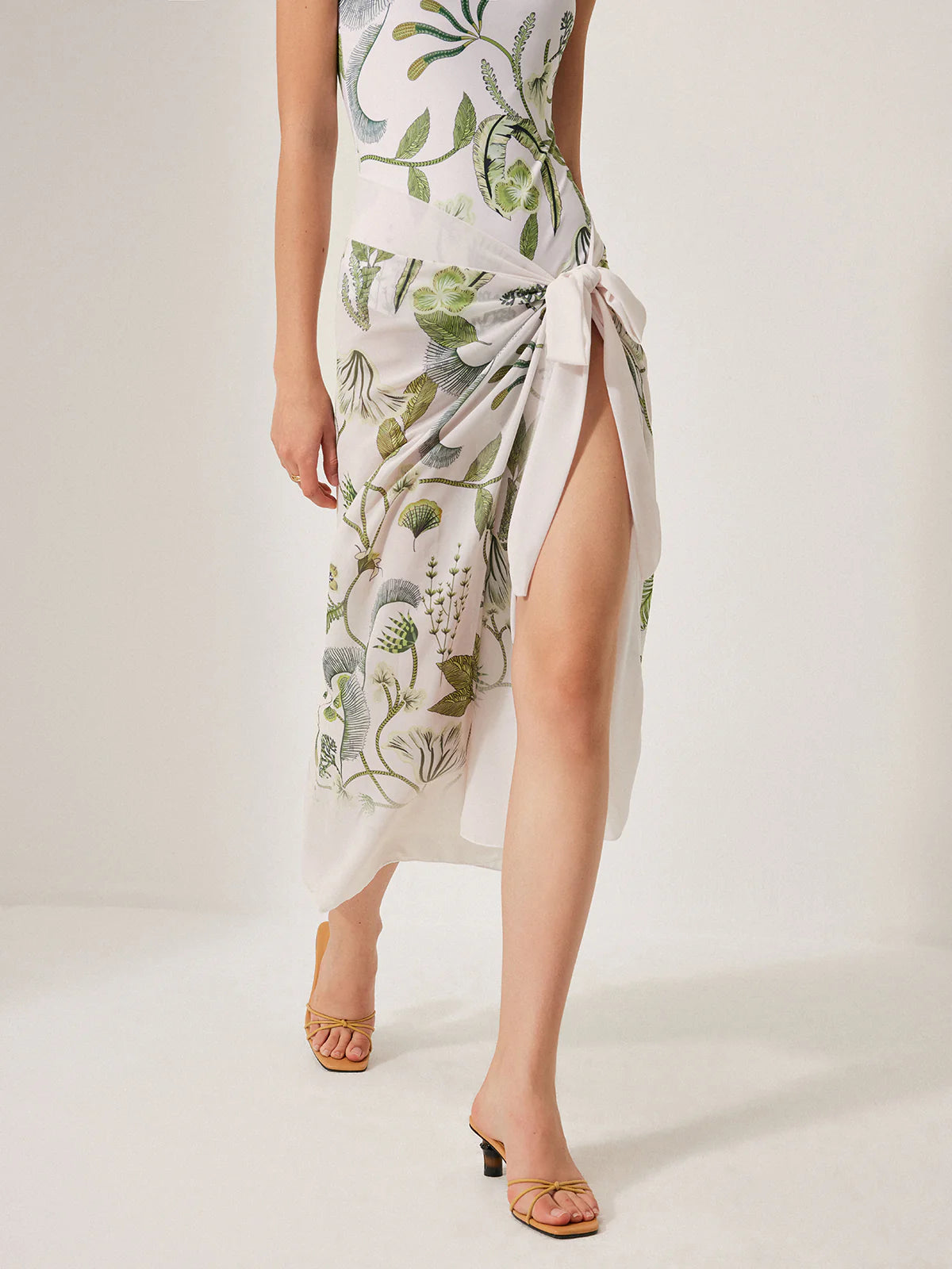 Chiffon Tie-Detail Cover-Up Skirt