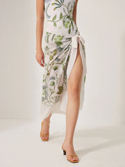 Chiffon Tie-Detail Cover-Up Skirt