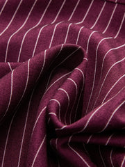 Pinstripe Cross-Front Collared Bodysuit