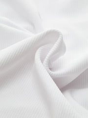 Ribbed V-Neck Knotted Crop Top