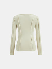 Seam Detail Crew Neck Long Sleeve T-Shirt