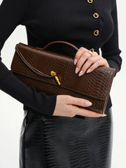 Crocodile Embossed PU Leather Bag
