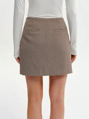 Houndstooth Decor Pocket Mini Skirt