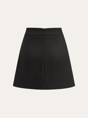 Asymmetric Striped-Panel Mini Skirt