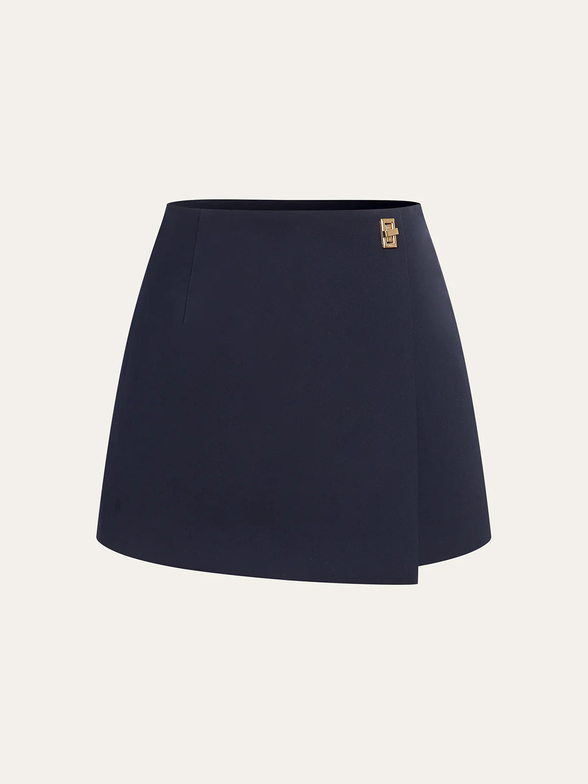 Metal Detail Asymmetric Skort