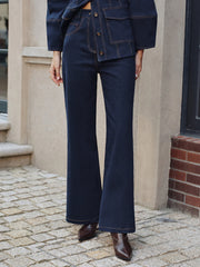 High-Waisted Straight-Leg Jeans
