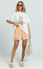 Archer Two Piece Set - Boots T-Shirt Set in White/Orange