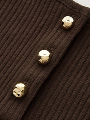 Ribbed Button-Front Tank Top