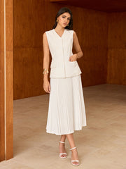 Sleeveless Button-Front Vest