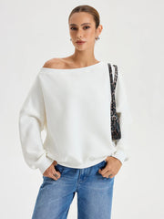 Off-Shoulder Oversized Sweatshirt