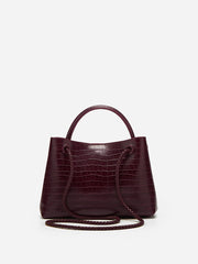 Crocodile-Embossed PU Leather Tote Bag