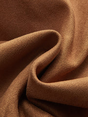 Cinched Waist Button-Front Suede Effect Shirt