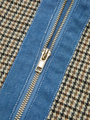 Plaid Contrast Trim Mini Dress