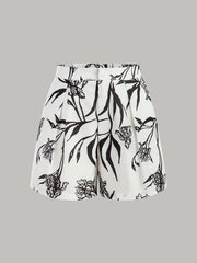 Floral Print Peplum Top With Shorts Set