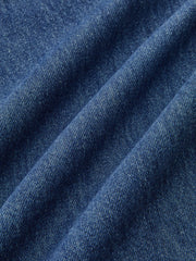 Denim Drawstring Waist Wide-Leg Pants