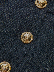 Metal Detail Ruffled Hem Mini Skirt