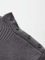 Leg-Of-Mutton Sleeve Button Detail Sweater