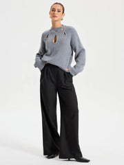 Cut-Out Knit Sweater