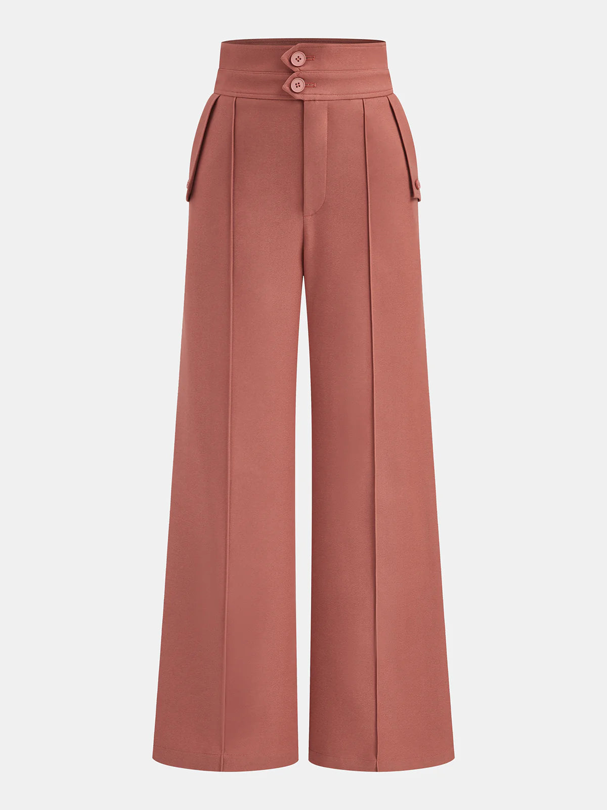 Double-Waistband High-Waisted Wide-Leg Pants