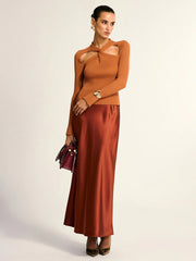 Twist Cut-Out Knit Top