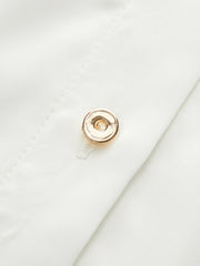 Wrinkle-resistant Long Sleeve Satin Metal Button Shirt