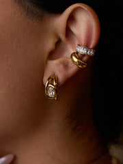 Golden Hoop Crystal Earrings