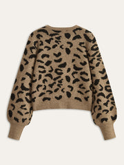 Leopard Bow Tie Knit Top