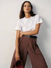 Water-Repellent Cotton Crew Neck T-Shirt