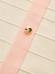 Color-Block Knit Midi Dress with Decor Button