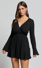 The Next Step Mini Dress - Long Sleeve Dress in Black