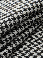 Houndstooth Pleated Buttoned Wide Leg Pants