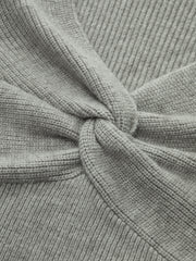 Twist Front Long Sleeve Cropped Knit Top