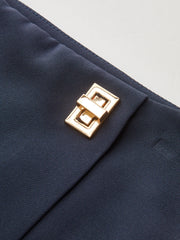 Metal Detail Asymmetric Skort