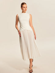 Sleeveless Pleated Dress