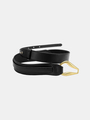 Golden Irregular Buckle Wide Leather Belt
