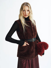 Faux Fur Belted Vest