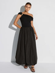Off-Shoulder Pocket Maxi Dress