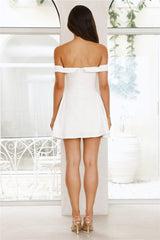 Waverly Off Shoulder Mini Dress White