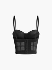 Mesh Sheer Piping Corset