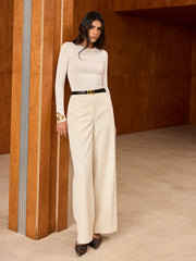 Pocket Wide-Leg Pants without Belt