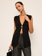 Metal Detail Sleeveless Vest