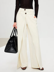 Double Waistband Layered Wide-Leg Pants