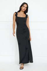 Moonlight Veil Maxi Dress Black